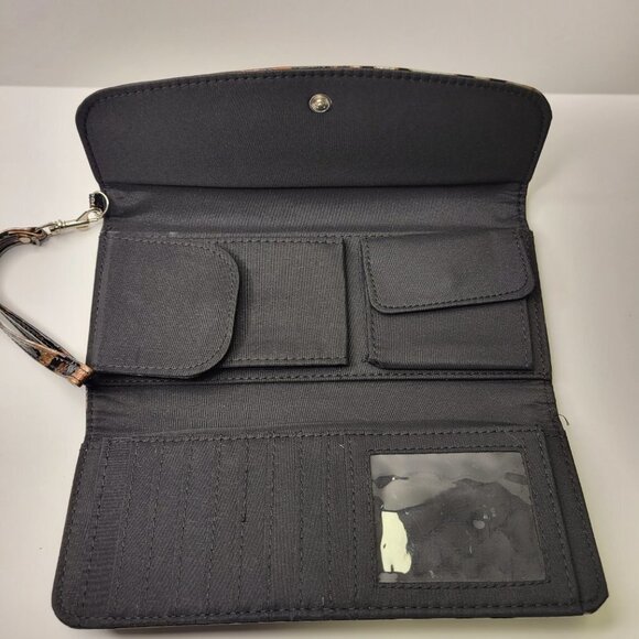 Animal Print Silver Grey and Black Clutch Wallet Purse Travel Unisex Wallet - Picture 7 of 7